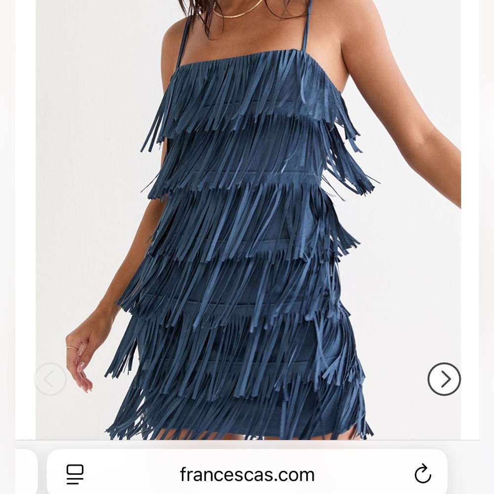 Francesca's Blue Fringe Dress